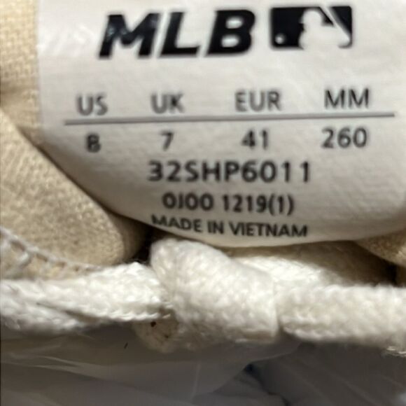 🔥⚾️ MLB Playball New York Yankees ScriptBaseball Canvas Sneakers Men Sz 8 - EUC - Picture 12 of 14